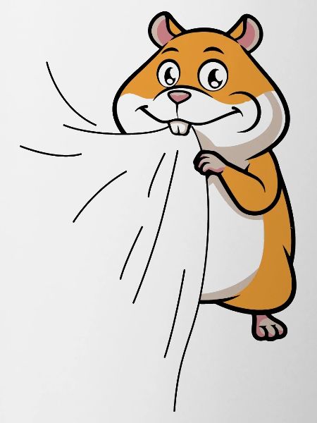 Hamster eats fabric