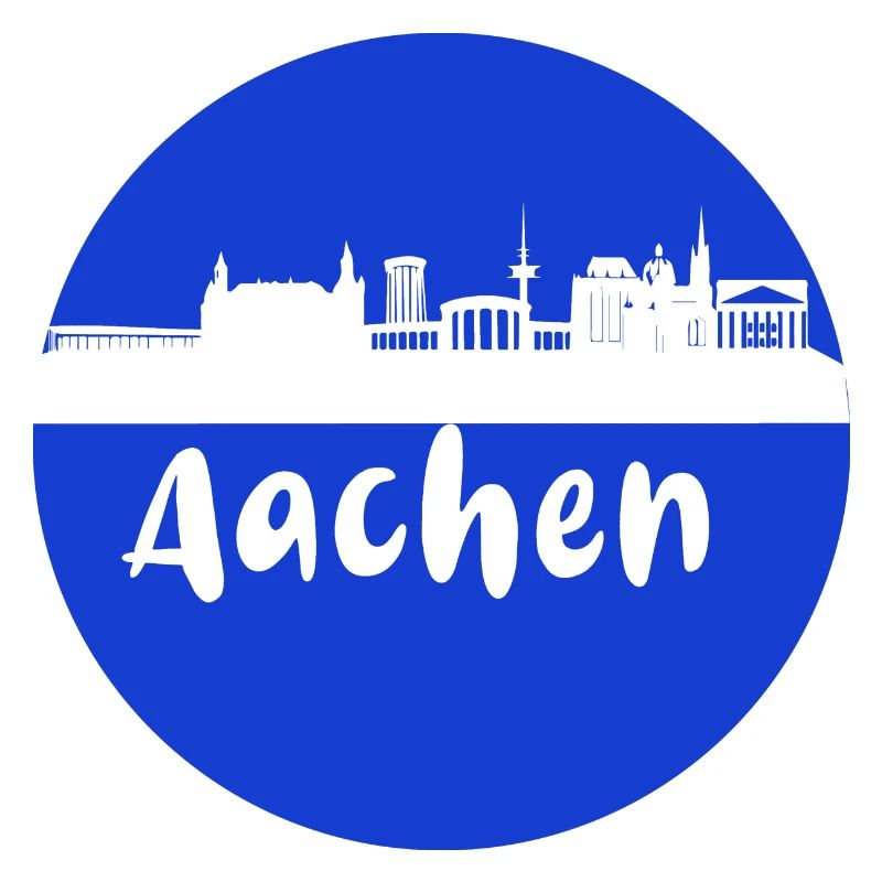 scherenschnitt,aachen,blau,stadt,skyline