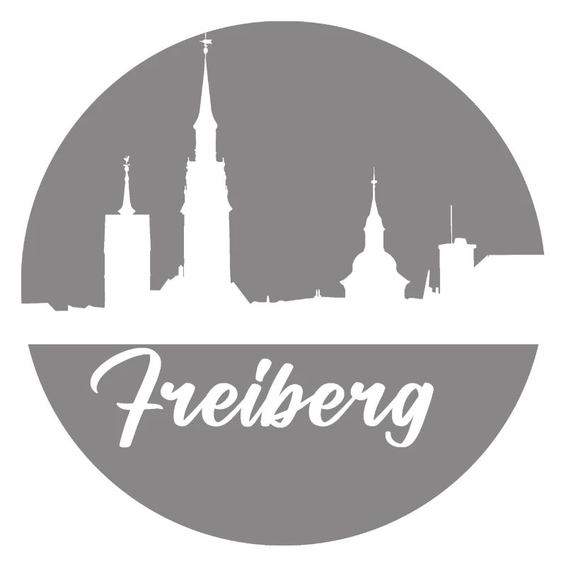 grey, skyline, circle, paper cut-out,Freiberg
