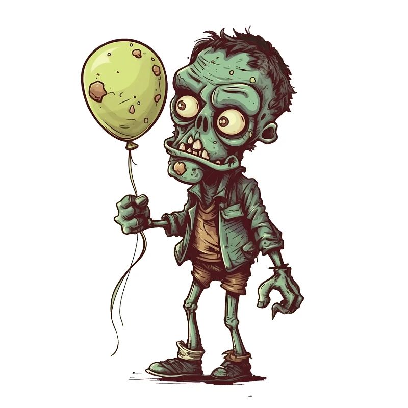 Zombie comique cool avec ballon jaune