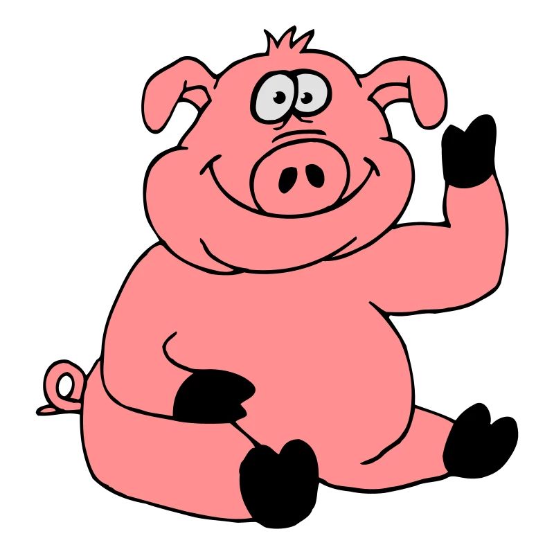 Mignon bande dessinée bande dessinée ondes de cochon amical