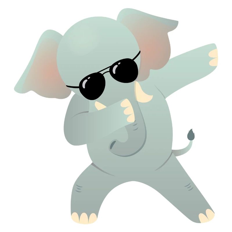 Dabbing Elephant With Sunglasses - Cool Gift