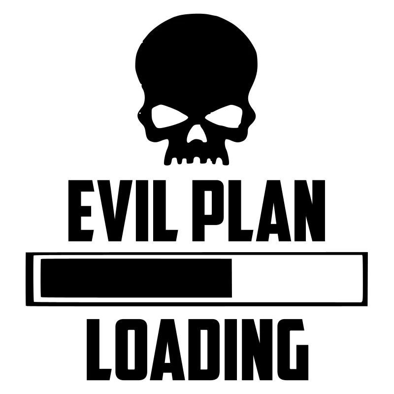 böser Plan, der lustiges Logo lädt