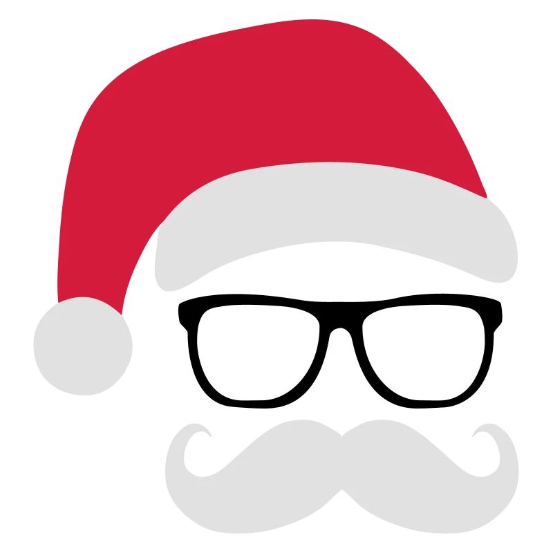 Funny Weihnachtsmann mit Nerd Brille und Mustache