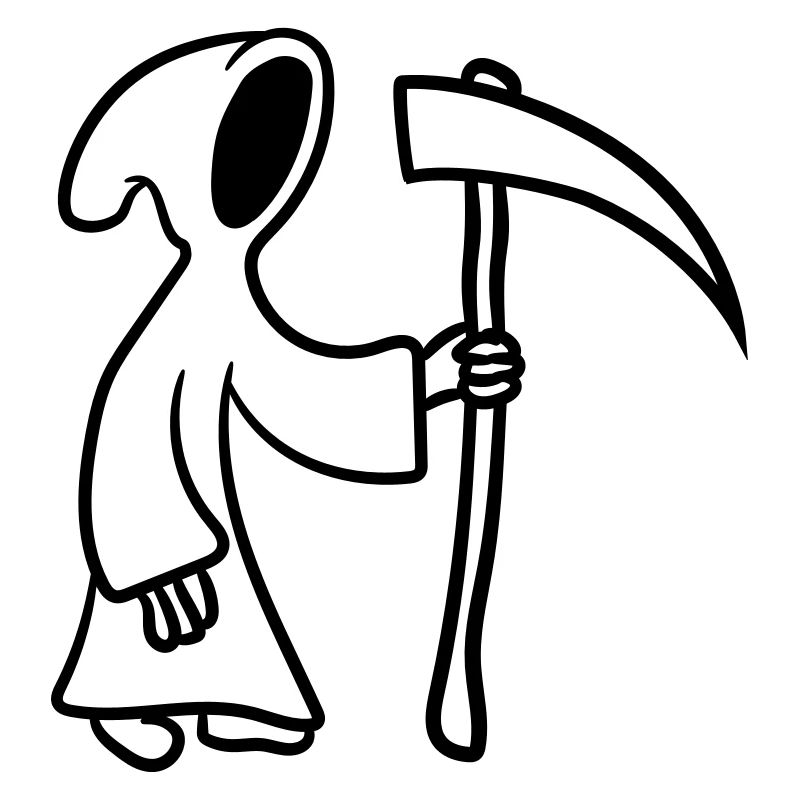 Mort de dessin animé comique avec faux