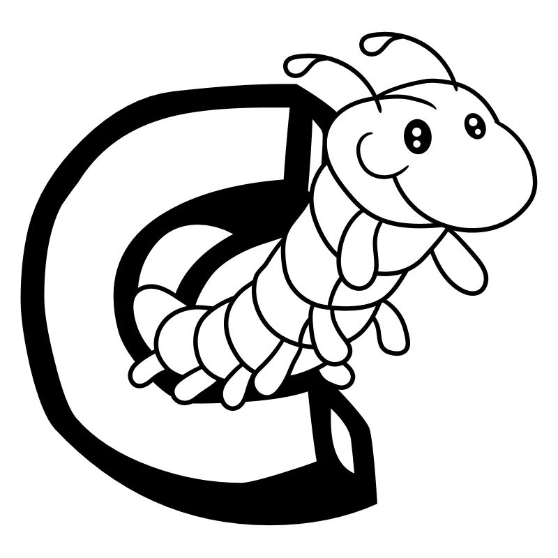 chenille chenille insecte mille-pattes lettre C le