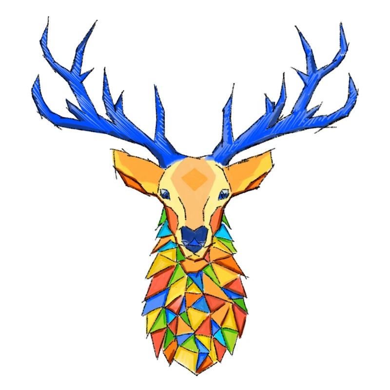 Cerf coloré