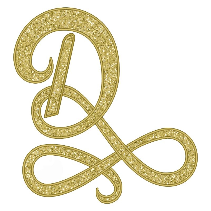 D - gold, letter, alphabet, monogram