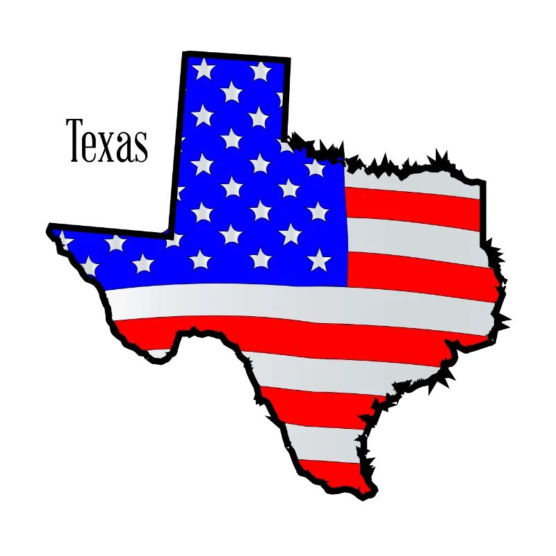 Texas Map and Flag