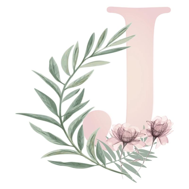 Lettre J avec des fleurs