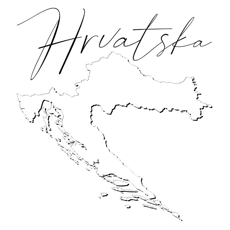 Croatia map as outline HR