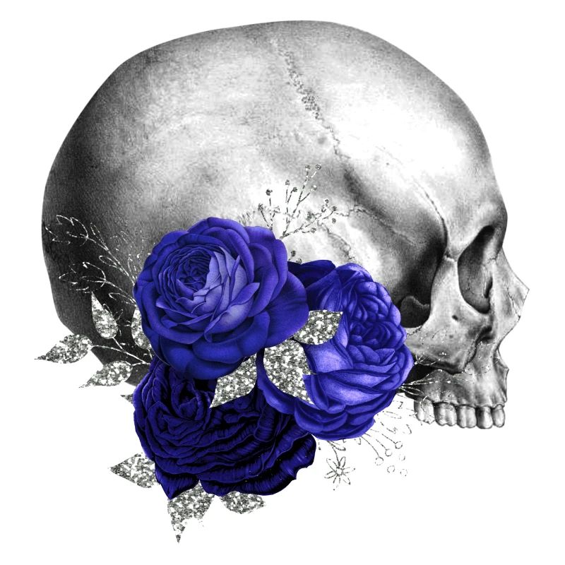 Nuit fleurs gothique goth crâne mort crâne punk