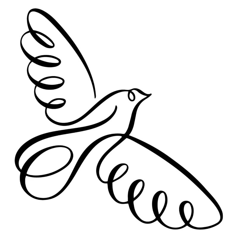 Pencil Line Art Vogel