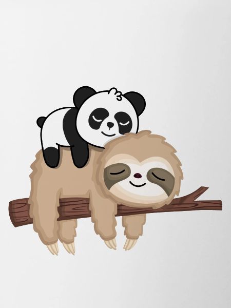 Lazy panda on sloth