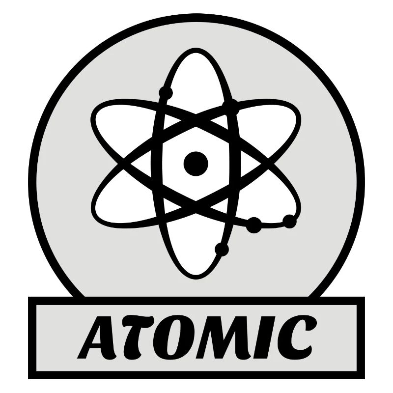 ATOMIC vintage atom retro gray nuclear science