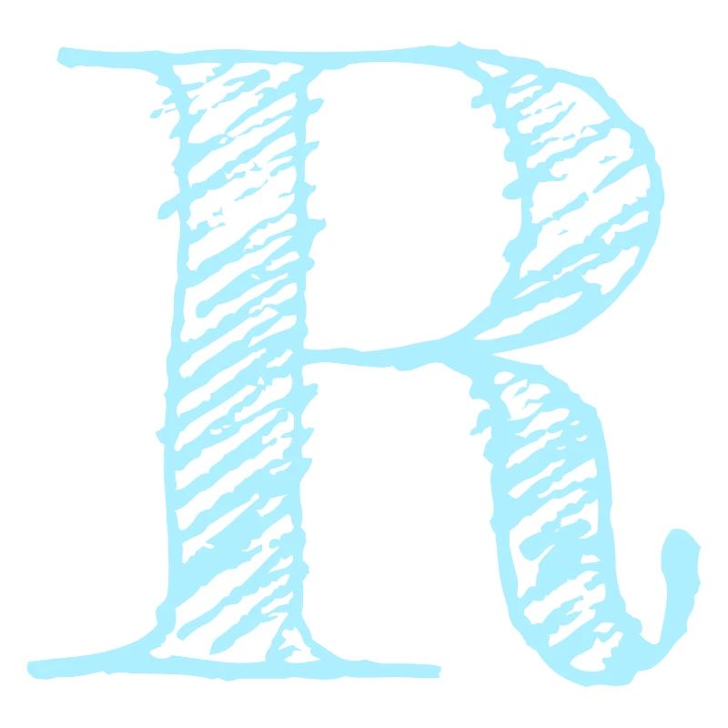 Buchstabe "R" Comic Blau