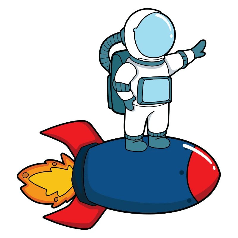 Astronaut auf Rakete