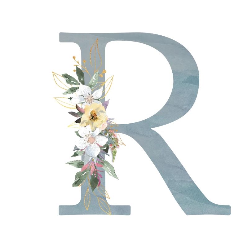 Spring Flowers Monogramm R