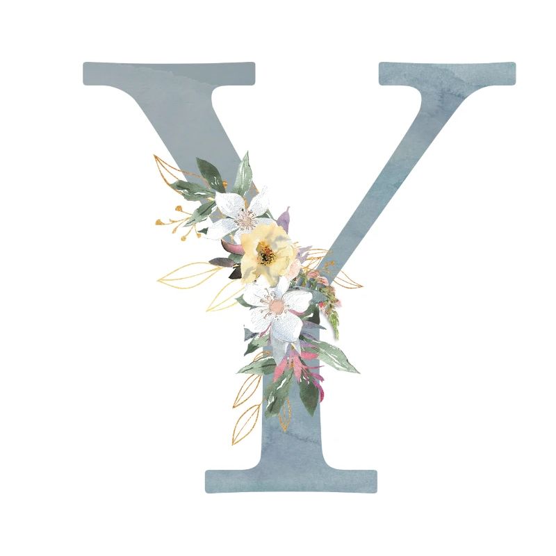 Spring Flowers Monogram Y