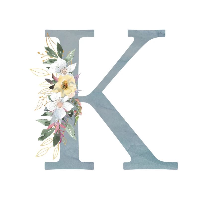 Spring Flowers Monogram K