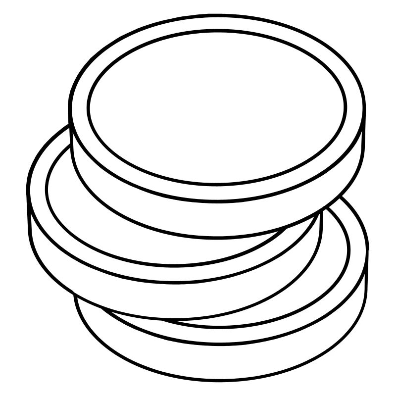 three coins in a stack