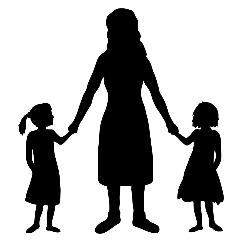 Silhouette 2 Filles Mère