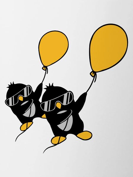 2 balloon penguins flying