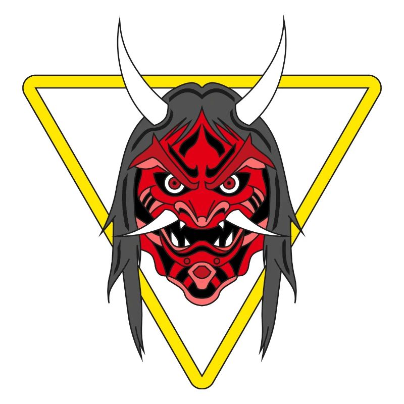 Démon rouge dans un triangle