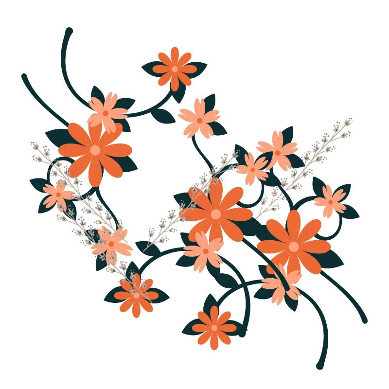 Champêtre fleurs orangées