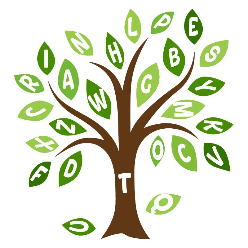 Alphabet leaf tree