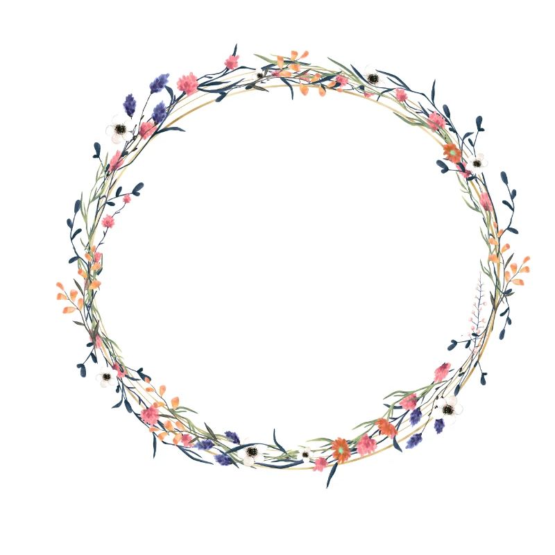 Field flowers wreath boho customizable