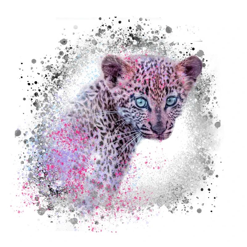leopard, katze, wildkatze, graffiti, malerei,grün
