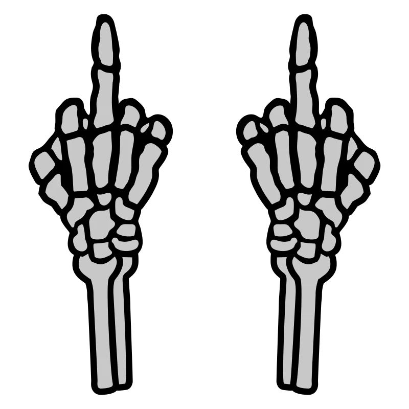 2 hands middle finger bone