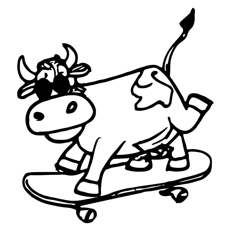 Cow Skateboard Funny Gift Idea