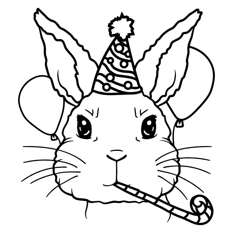 Rabbit Tröte Party Hat Birthday Child