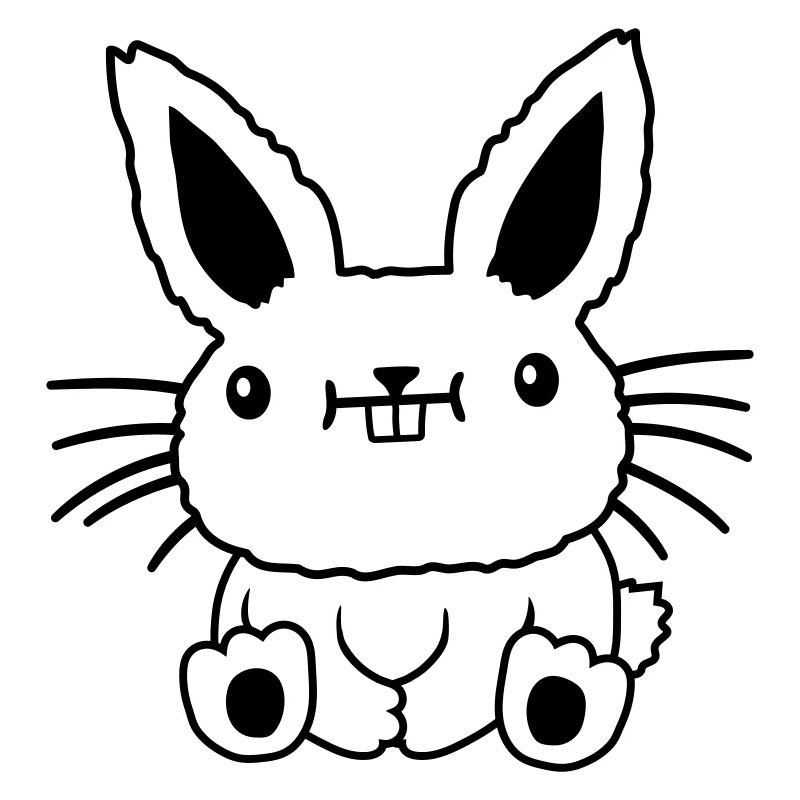 Small seated kawaii rabbit