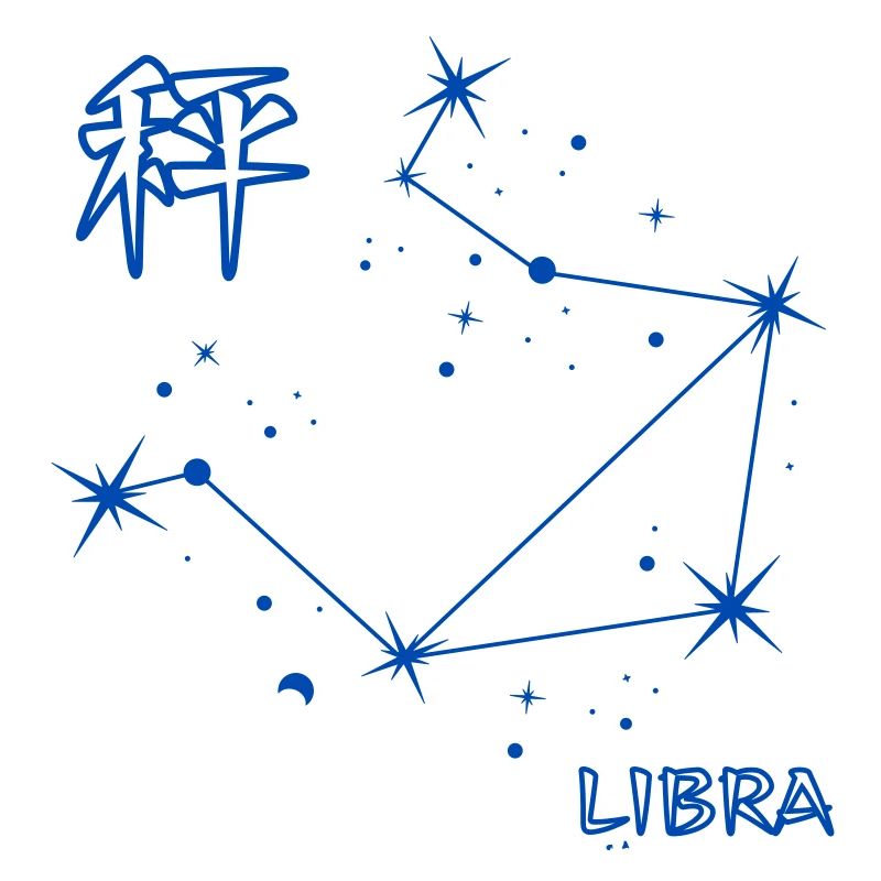 Waage Sternzeichen Libra Sternbild & Japan Letter