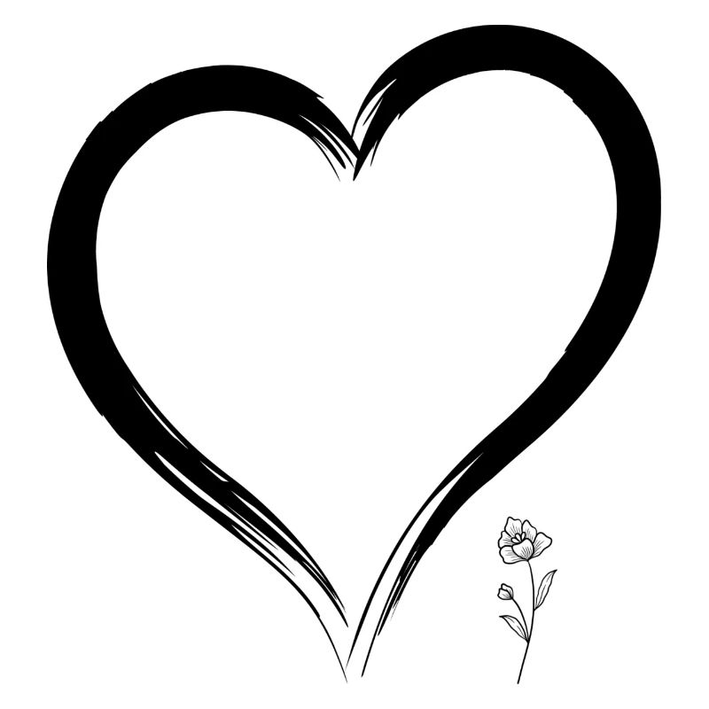 Cœur ouvert avec design de rose
