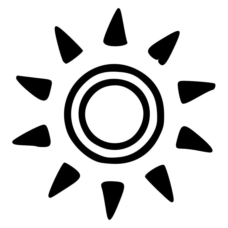 Sun Drawing Nature Sketch black