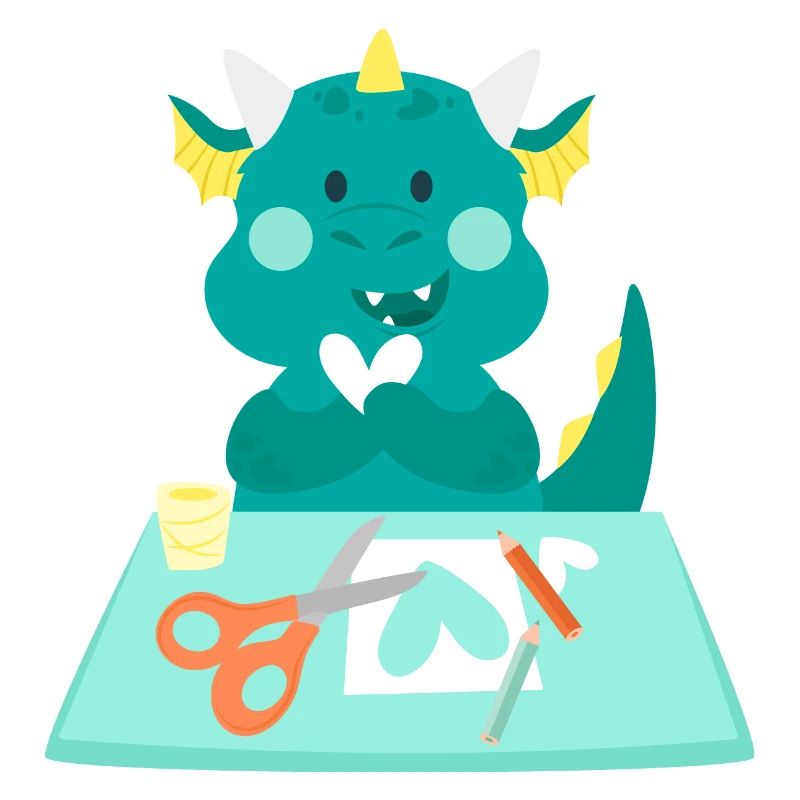 Drache an einer Handwerksstation