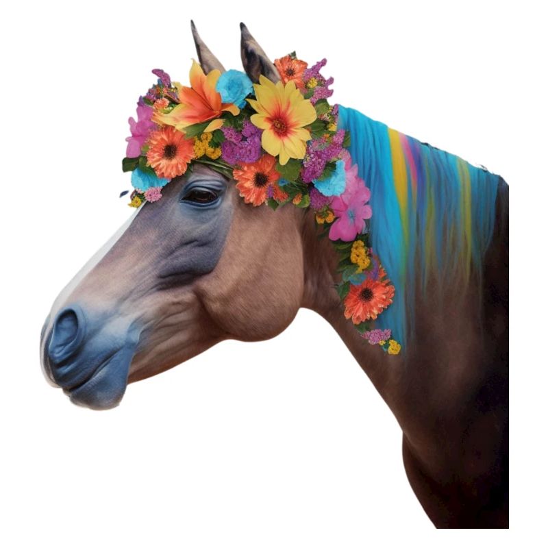 Nur ein Mädchen das Pferde und Blumen mag.