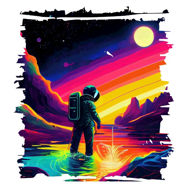 Outer Space Art Aquarell tropfender Raumfahrer