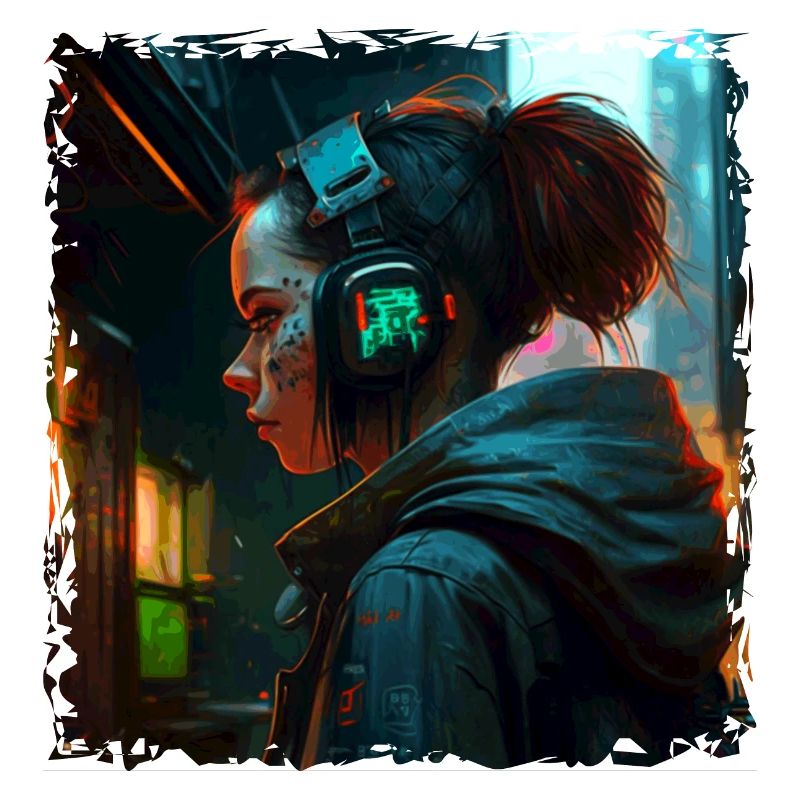 Artwork Illustration Punk in the High Tech Future