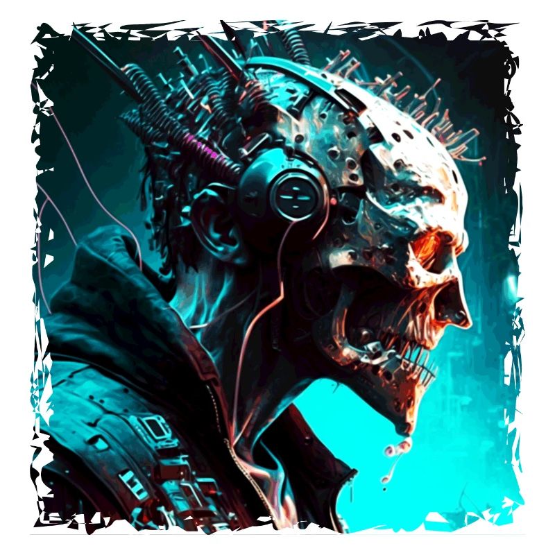 A cyborg monster in a dystopian future