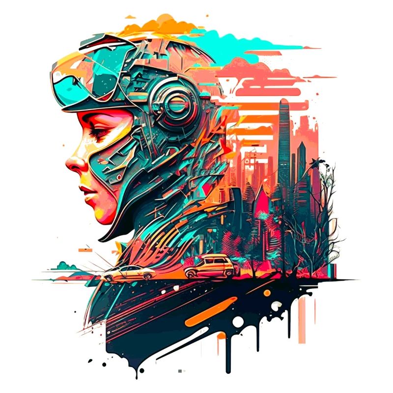 Science Fiction Pop Art mit Soldatin als Heldin