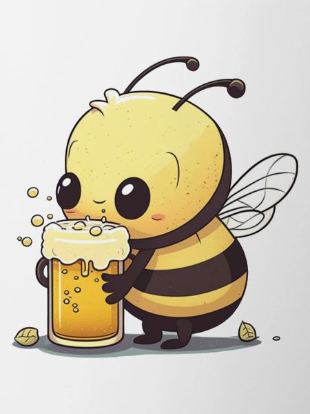 Cute bee with beer.