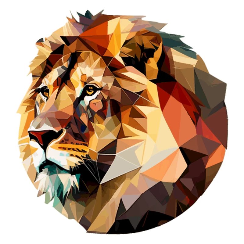 Cadeau de profil de tête de lion de Vector