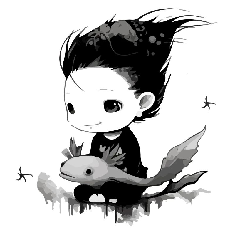 Miki et son axolotl