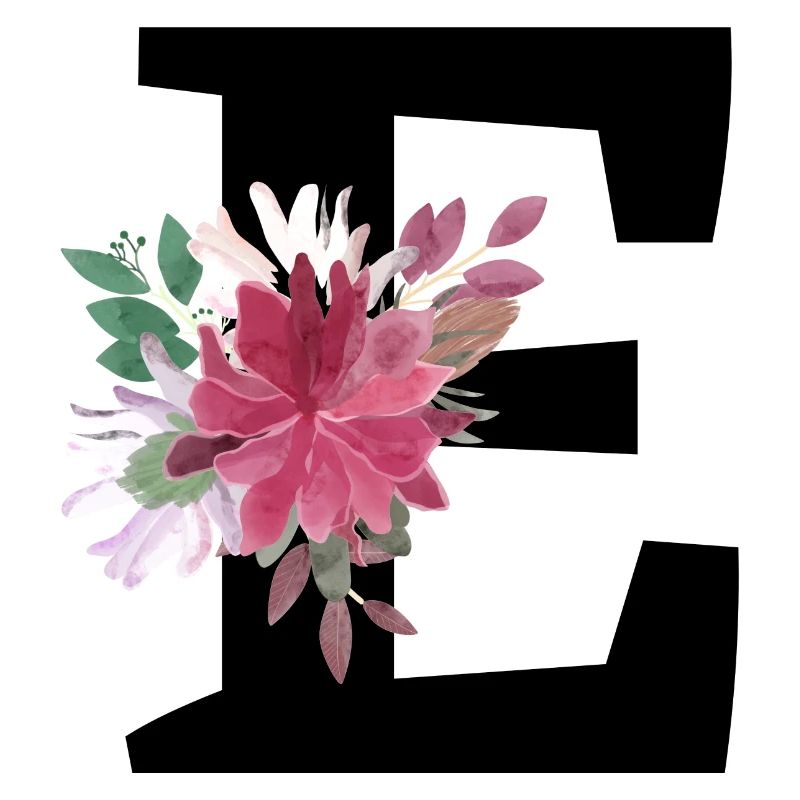 Lettre e floral