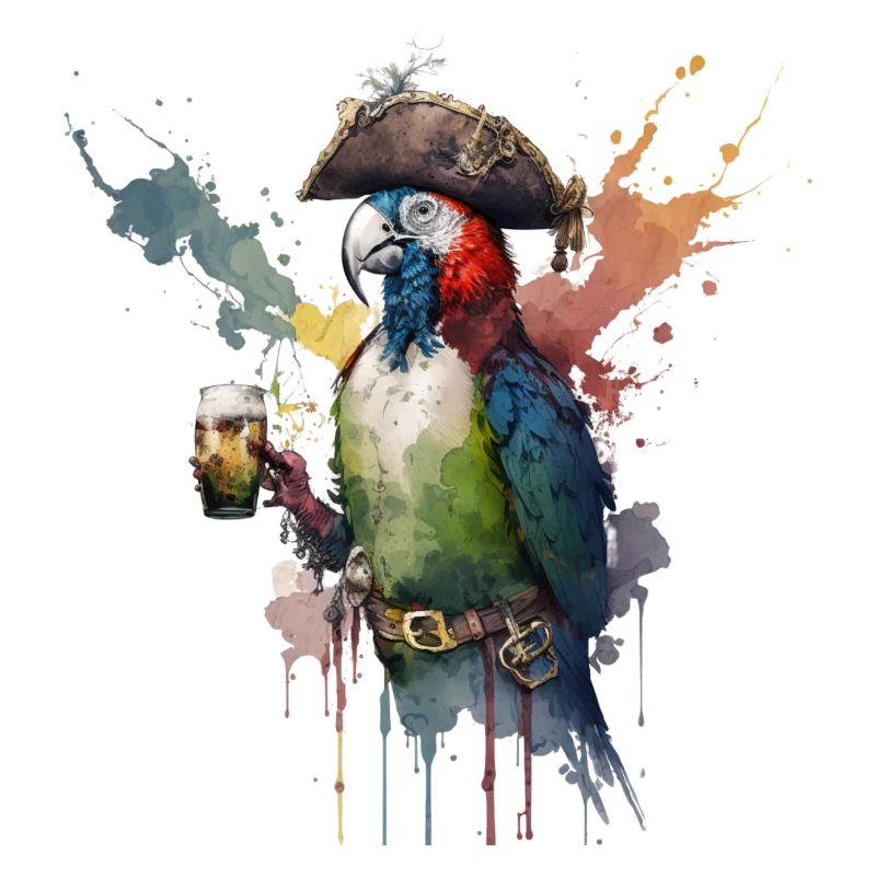Cool pirate parrot with beer